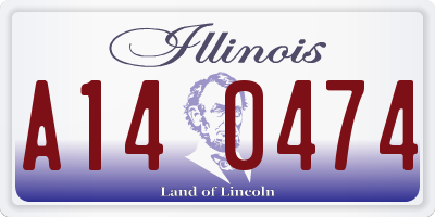 IL license plate A140474