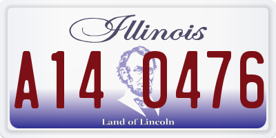 IL license plate A140476