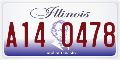 IL license plate A140478