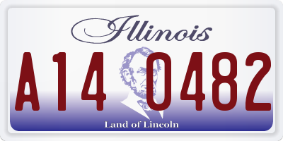 IL license plate A140482