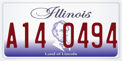 IL license plate A140494