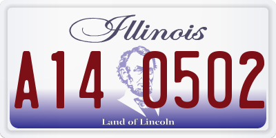 IL license plate A140502