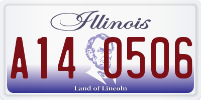 IL license plate A140506