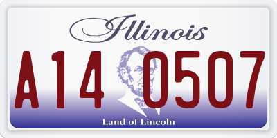 IL license plate A140507