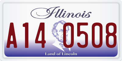 IL license plate A140508