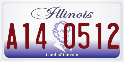 IL license plate A140512