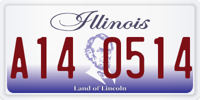 IL license plate A140514