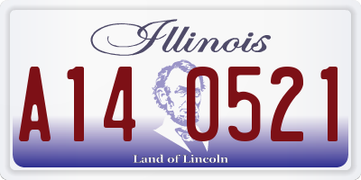 IL license plate A140521