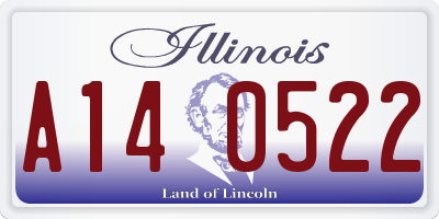 IL license plate A140522