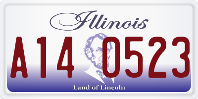 IL license plate A140523