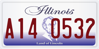 IL license plate A140532
