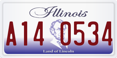 IL license plate A140534