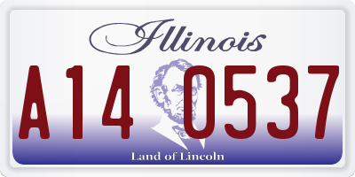 IL license plate A140537