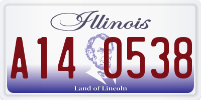 IL license plate A140538