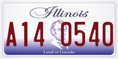 IL license plate A140540