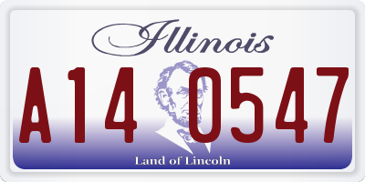 IL license plate A140547