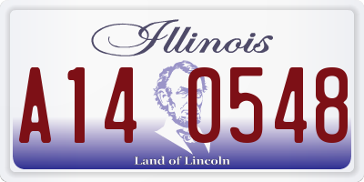 IL license plate A140548