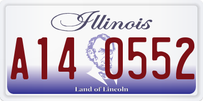 IL license plate A140552