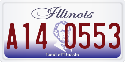 IL license plate A140553