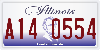 IL license plate A140554