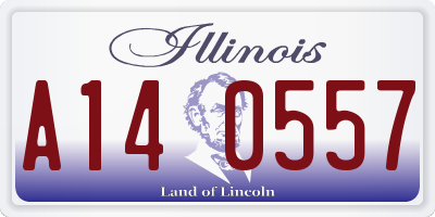 IL license plate A140557