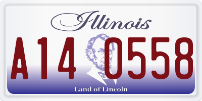 IL license plate A140558