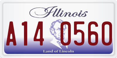 IL license plate A140560