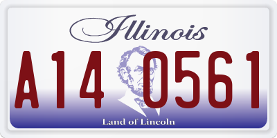 IL license plate A140561