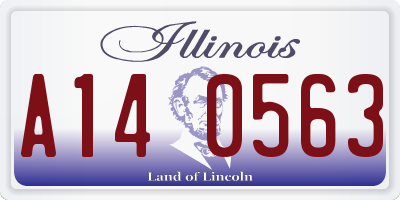 IL license plate A140563