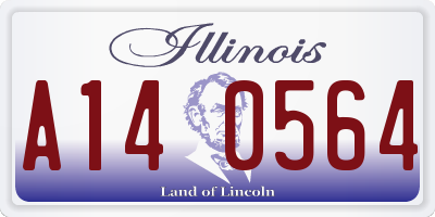 IL license plate A140564