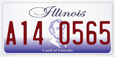 IL license plate A140565
