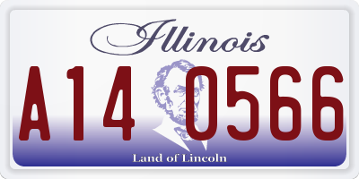 IL license plate A140566