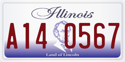 IL license plate A140567