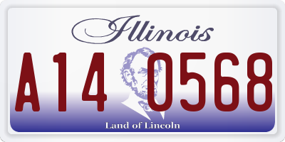 IL license plate A140568