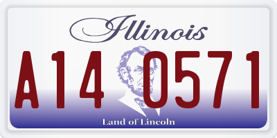 IL license plate A140571