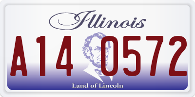 IL license plate A140572