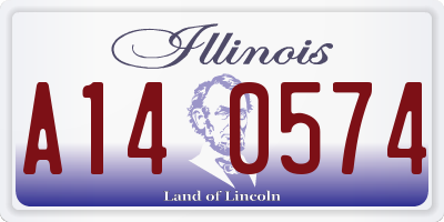 IL license plate A140574