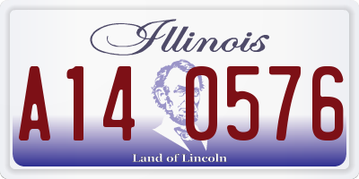 IL license plate A140576