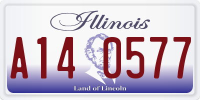 IL license plate A140577