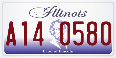 IL license plate A140580