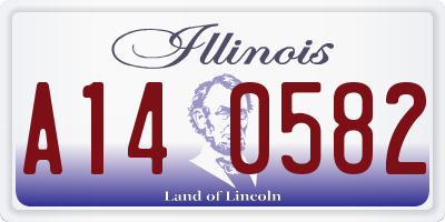 IL license plate A140582