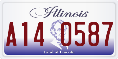 IL license plate A140587