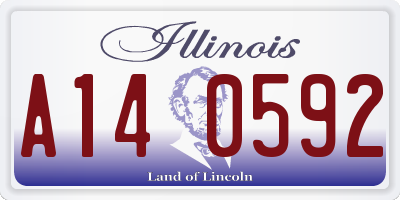 IL license plate A140592