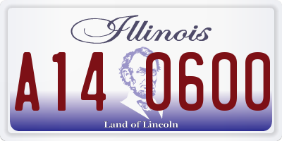 IL license plate A140600