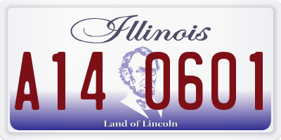 IL license plate A140601