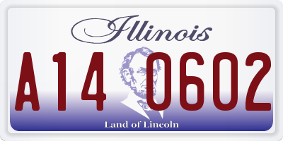 IL license plate A140602