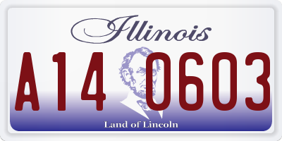IL license plate A140603