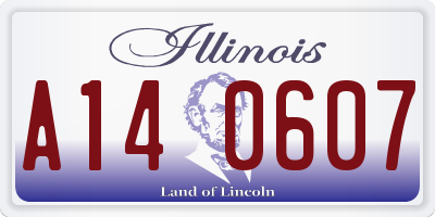 IL license plate A140607
