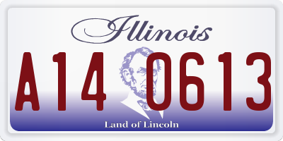 IL license plate A140613