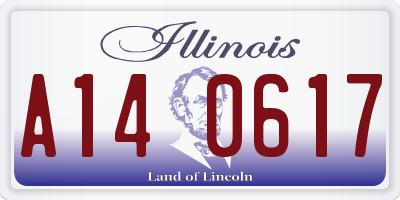 IL license plate A140617